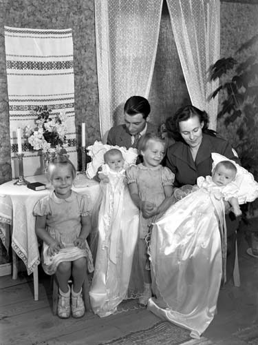 Gunnar Henriksson familjen barndop Mannestad.