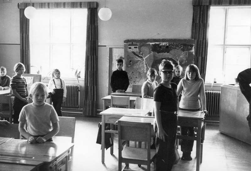Norra Åsums skola, ett av klassrummen i den äld...