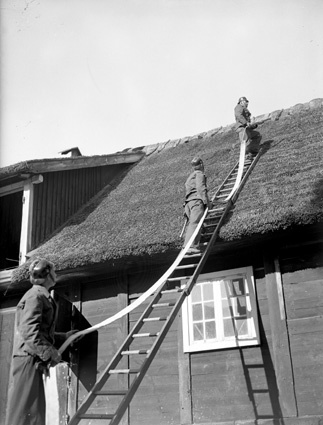 Brandkåren övning (på tak) Arkelstorp.
