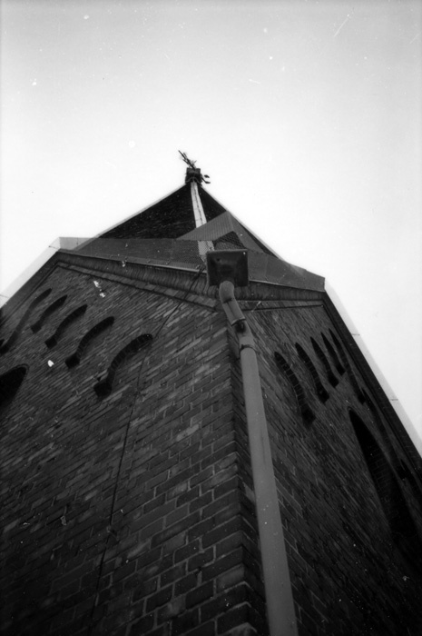 Flädie kyrka. Yttre renovering. Tornet, detalj.