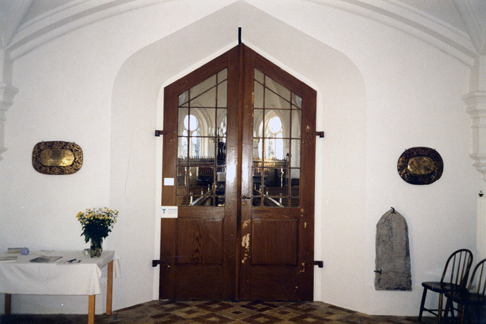 Håslövs kyrka, interiör. Bilden visar utseende ...