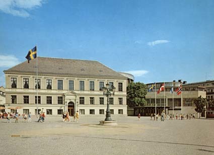 Lund: Stortorget, Rådhuset och Stadshallen.