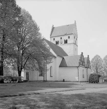 Norra Åsum. Kyrkan från nordost, exteriör.