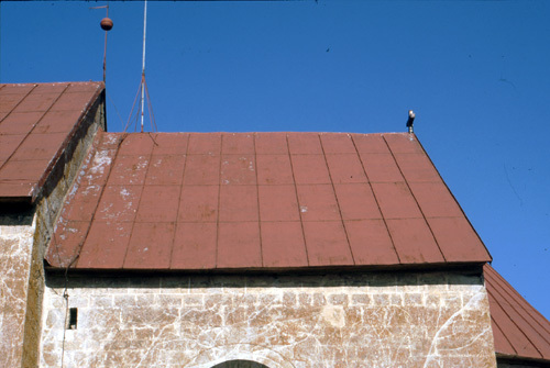 Norra Strö kyrka, det gamla uttjänta plåttaket
