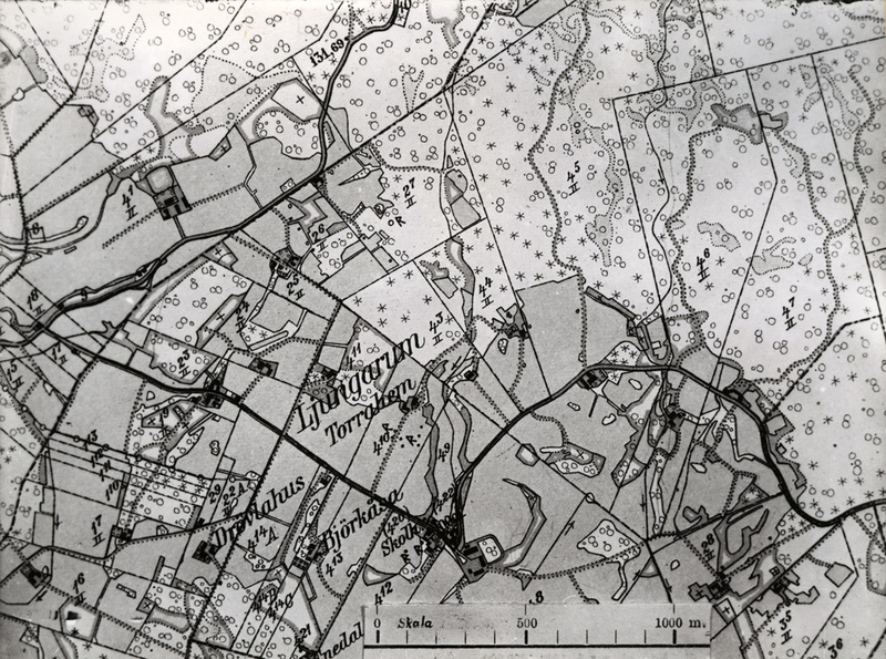 Karta över bl.a. Ljungarum.