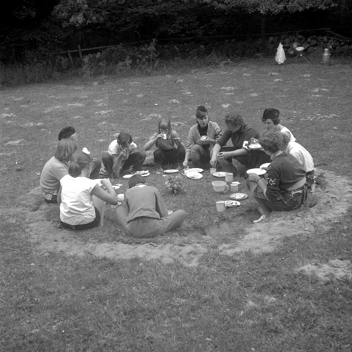 Flickscoutläger  i  Tjörnedala  1955
