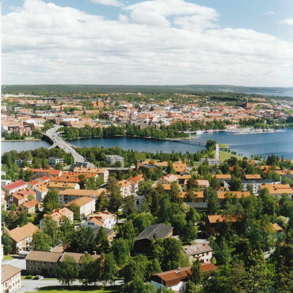 Utsikt från Frösöberget över Frösön, Östersund,...