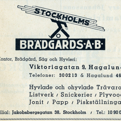 Solb 2022 21 01 - Annons för Stockholms Brädgårds AB i Hagalund