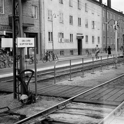 Solb 2021 02 01 - Spårvägsövergång vid Vasalund, 1940-tal