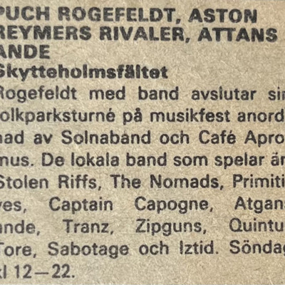 Solb 2024 07 01 - Pressklipp från Gräsrock på Skytteholm, 1987