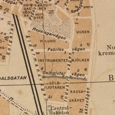 Solb - Del av karta över Hagalunds industriområde