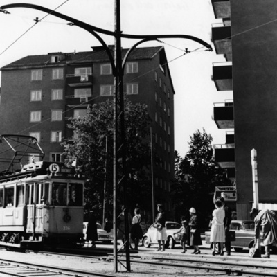 Solb 1978 97 337 - Spårvagnslinje 15 på Råsundavägen, 1959