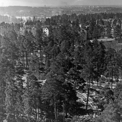 Solb 1978 97 385 - Vy från vattentornet i Bergshamra mot sydväst, 1958
