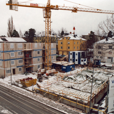 Solb 1995 11 23 - Byggarbete på Södra Långgatan