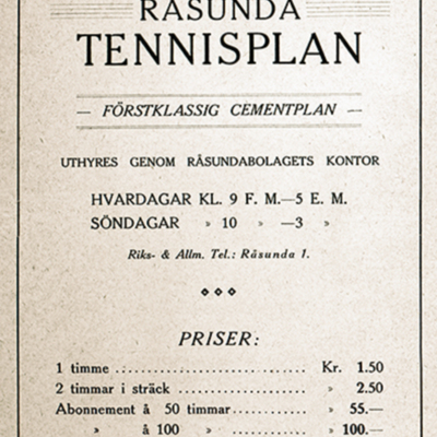 Solb 2018 03 58 - Annons för Råsunda tennisplan