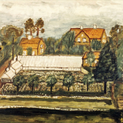 Solb 1997 8 6 - Hemgården, (Wilhelmsdal) tavla målad ca 1933