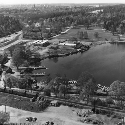 Solb 1978 97 474 - Vy över Haga södra fotograferad från Wennergren center, 1958