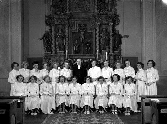 Konfirmation i Eksjö kyrka flickor 1952, konfir...
