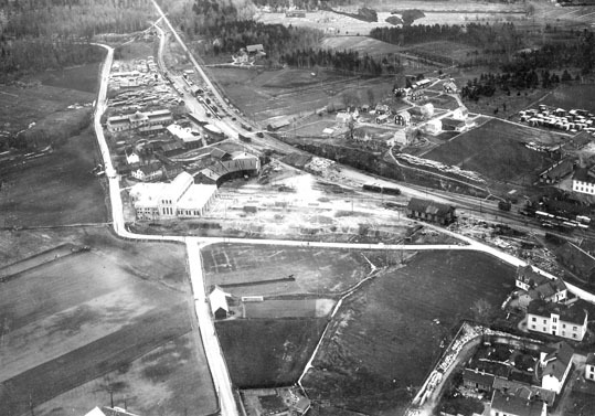 Flygfoto över Järnvägsverkstaden 1924