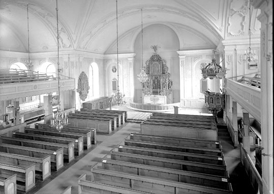 Eksjö kyrka, interiör från 1965.